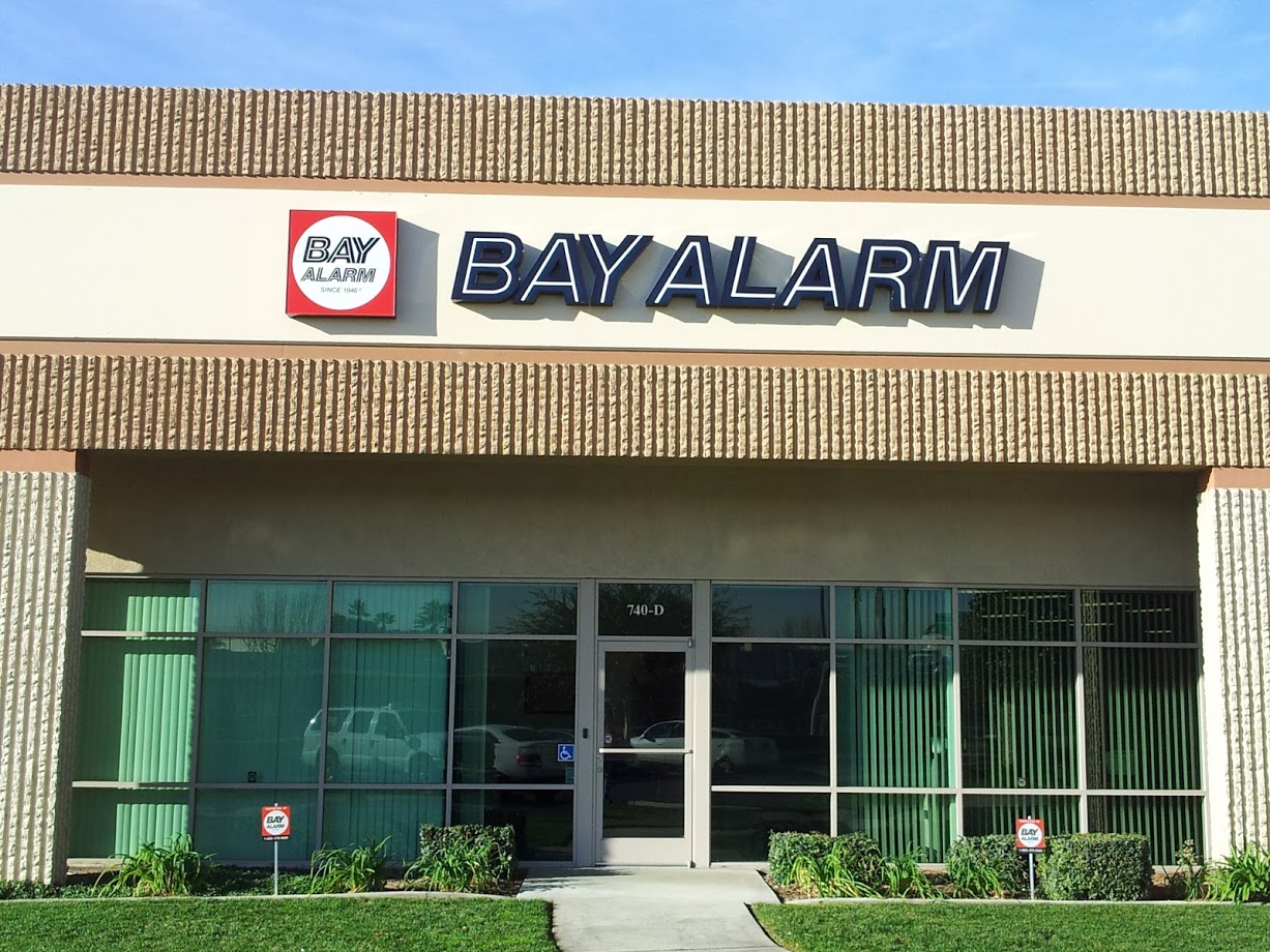 Storefront signage for Bay Alarm