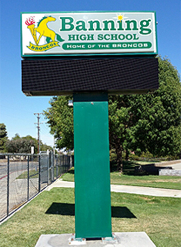 Billboard signage of Banning High School